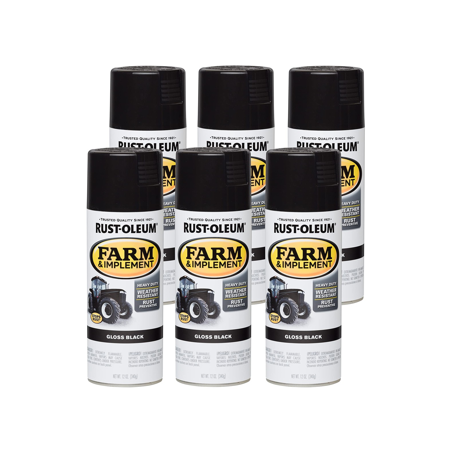 Rust Oleum Specialty Farm Implement Spray Paint 12 Ounce Pack Of 6 Black