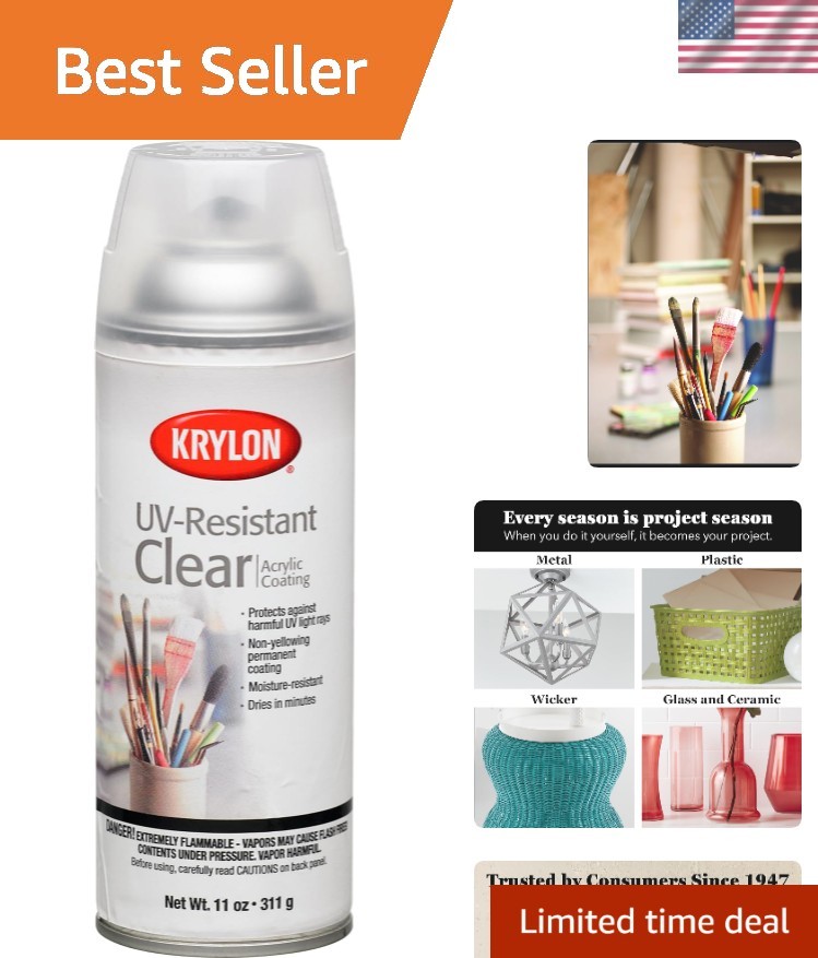 Clear Gloss UV-Resistant Aerosol Coating Spray – 11oz for Lasting Protection