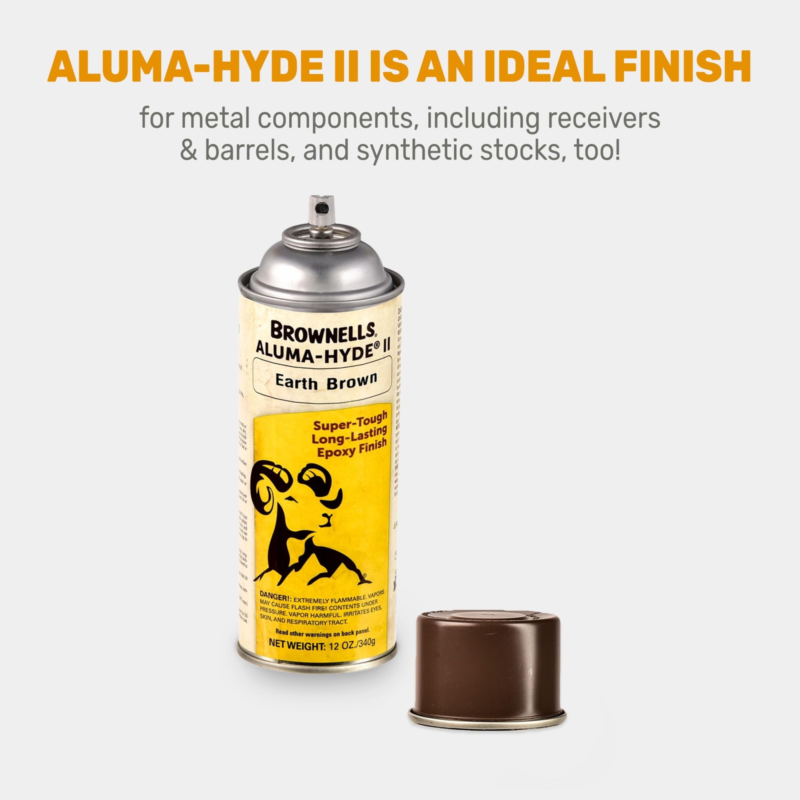 Aluma-Hyde 2 Epoxy Based Firearms Finish Aerosol Can Earth Brown