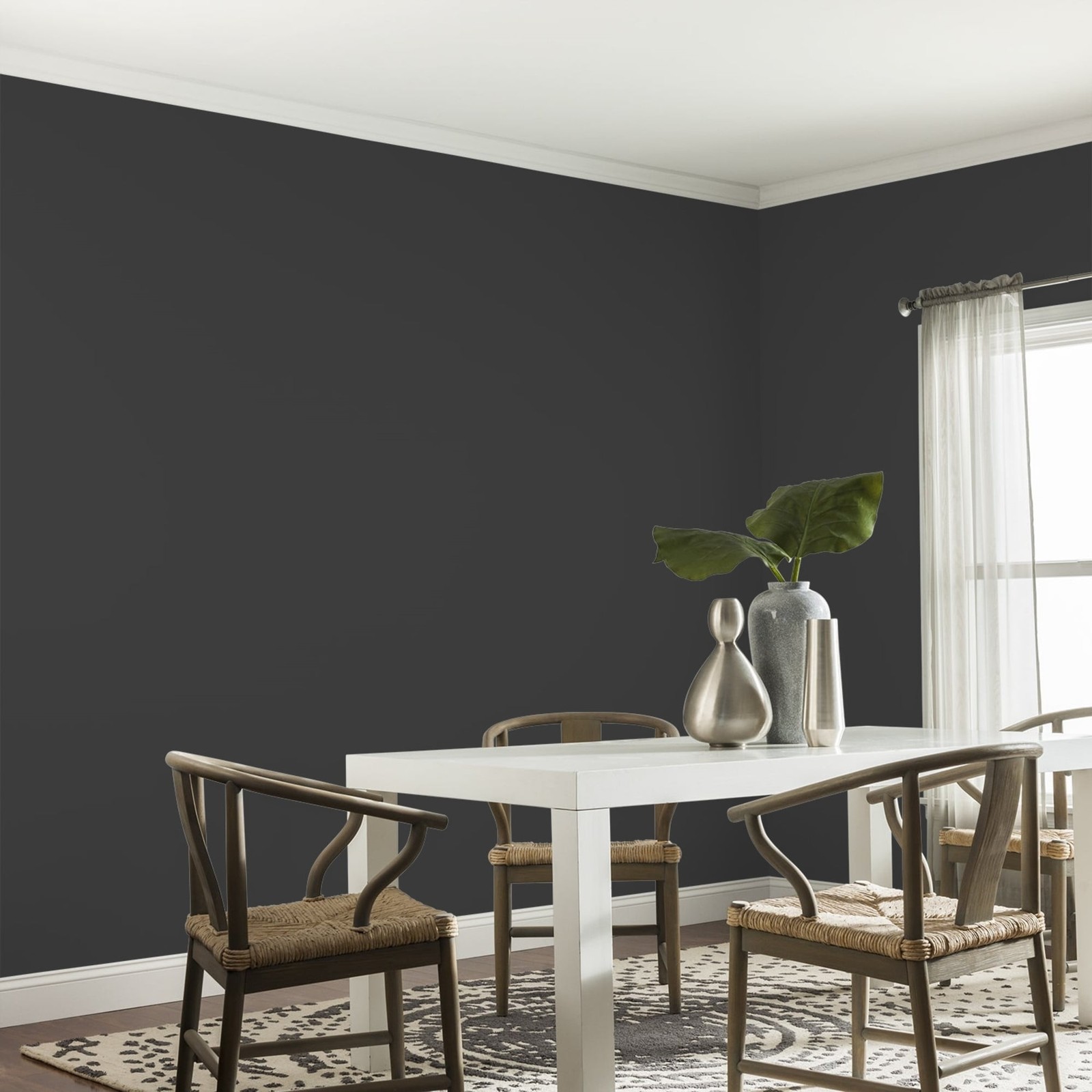 Gallon of Black Eggshell Interior Paint for Walls and Ceilings
