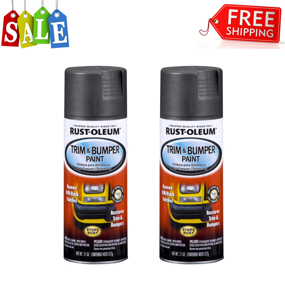 (2 Pack) Rust-Oleum Automotive Trim and Bumper Matte Spray Paint, Black, 11 oz