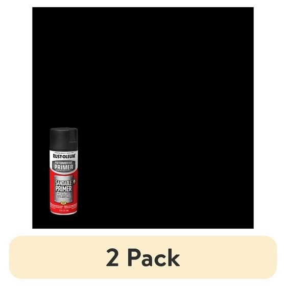 Rust-Oleum Automotive Sandable Primer Spray Black 12 oz (2 Pack)
