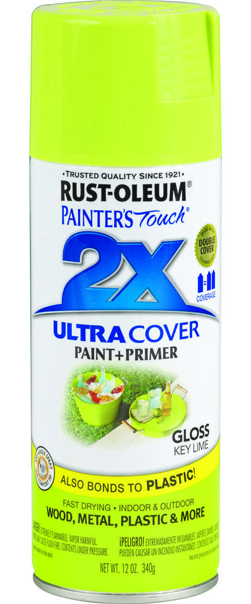 PAINTER’S Touch Gloss Spray Paint, Gloss, Key Lime, 12 oz, Aerosol Can