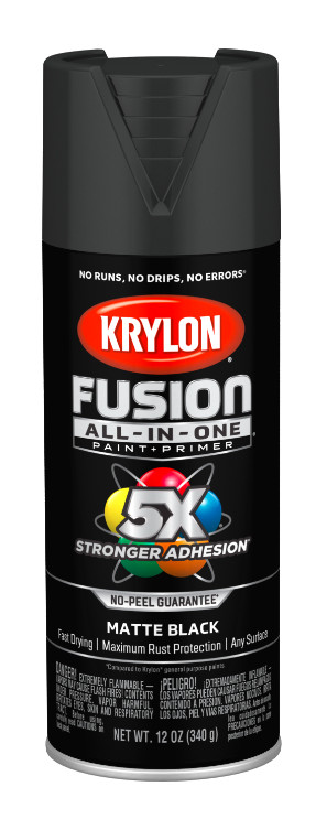 Matte Spray Black Paint Indoor Outdoor Use Quick Dry Coat Fusion All In One DYI