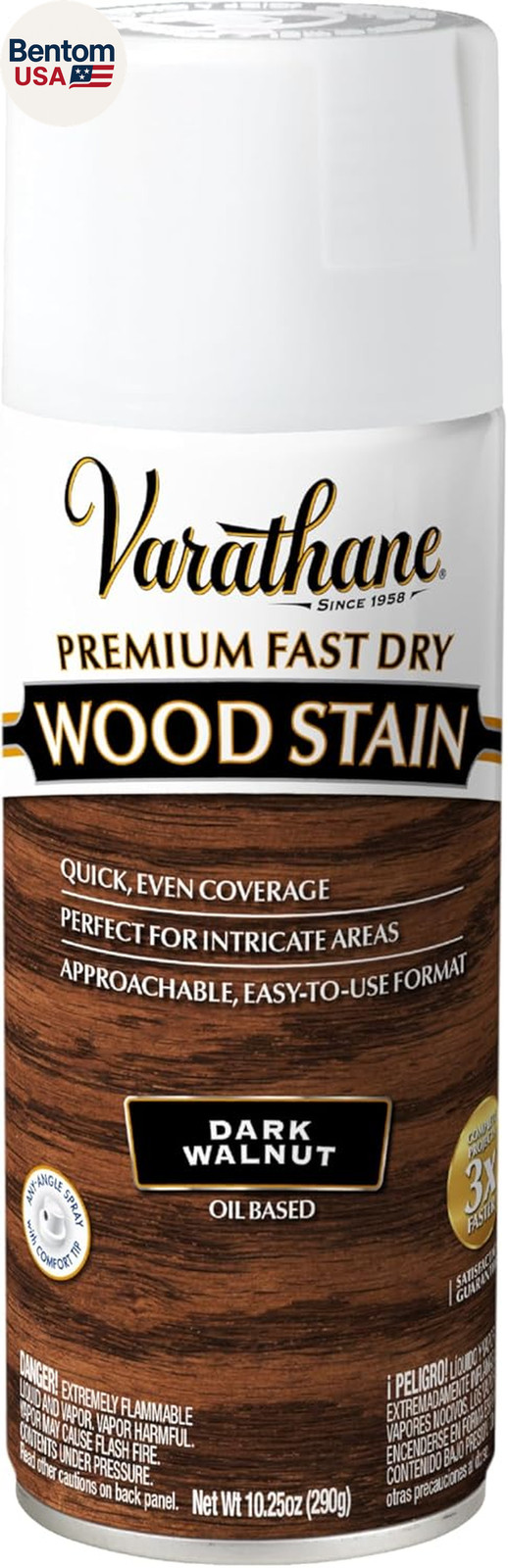 Premium Fast Dry Wood Stain Spray | 1 Hour Dry Time | 1 Coat Color | Interior Wo