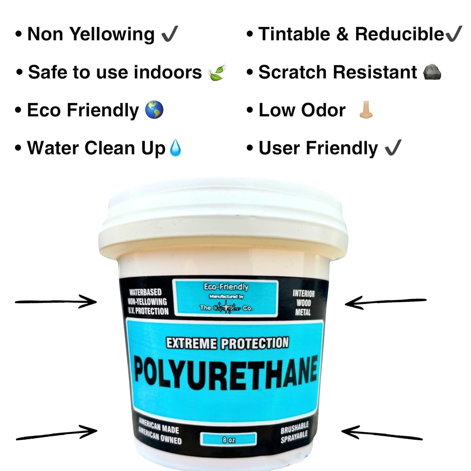 Durable Water Cleanup Polyurethane Gloss, 16oz – UV Protection & Scratch Proof