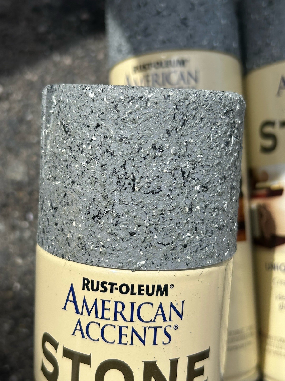 Rust Oleum American Accent Gray Stone Spray Paint 12oz Textured Indoor Finish