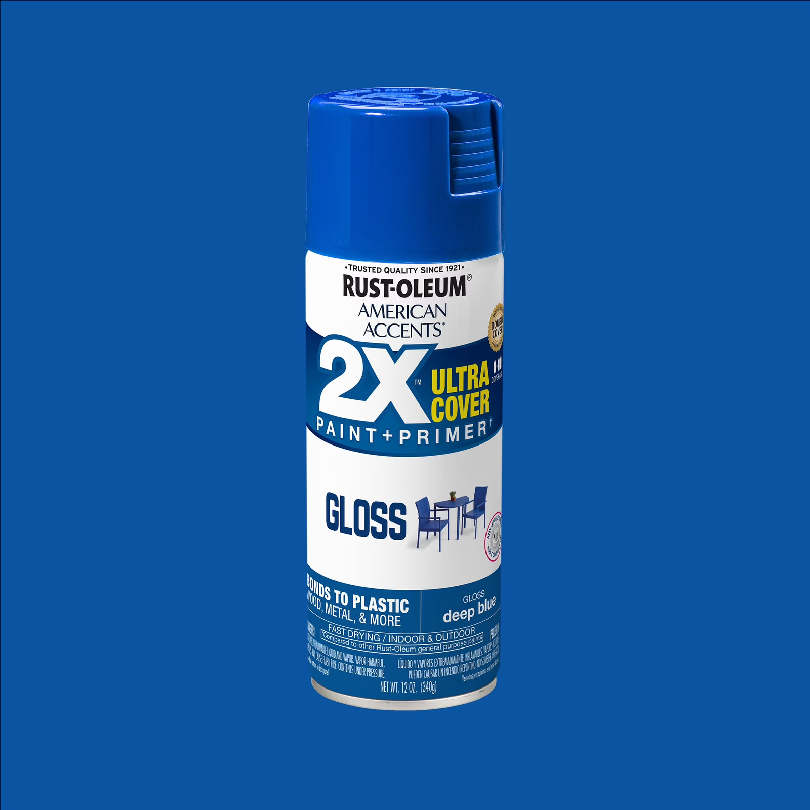 (6 Pack) Deep Blue, American Accents 2X Ultra Cover Gloss Spray Paint-327878, 1