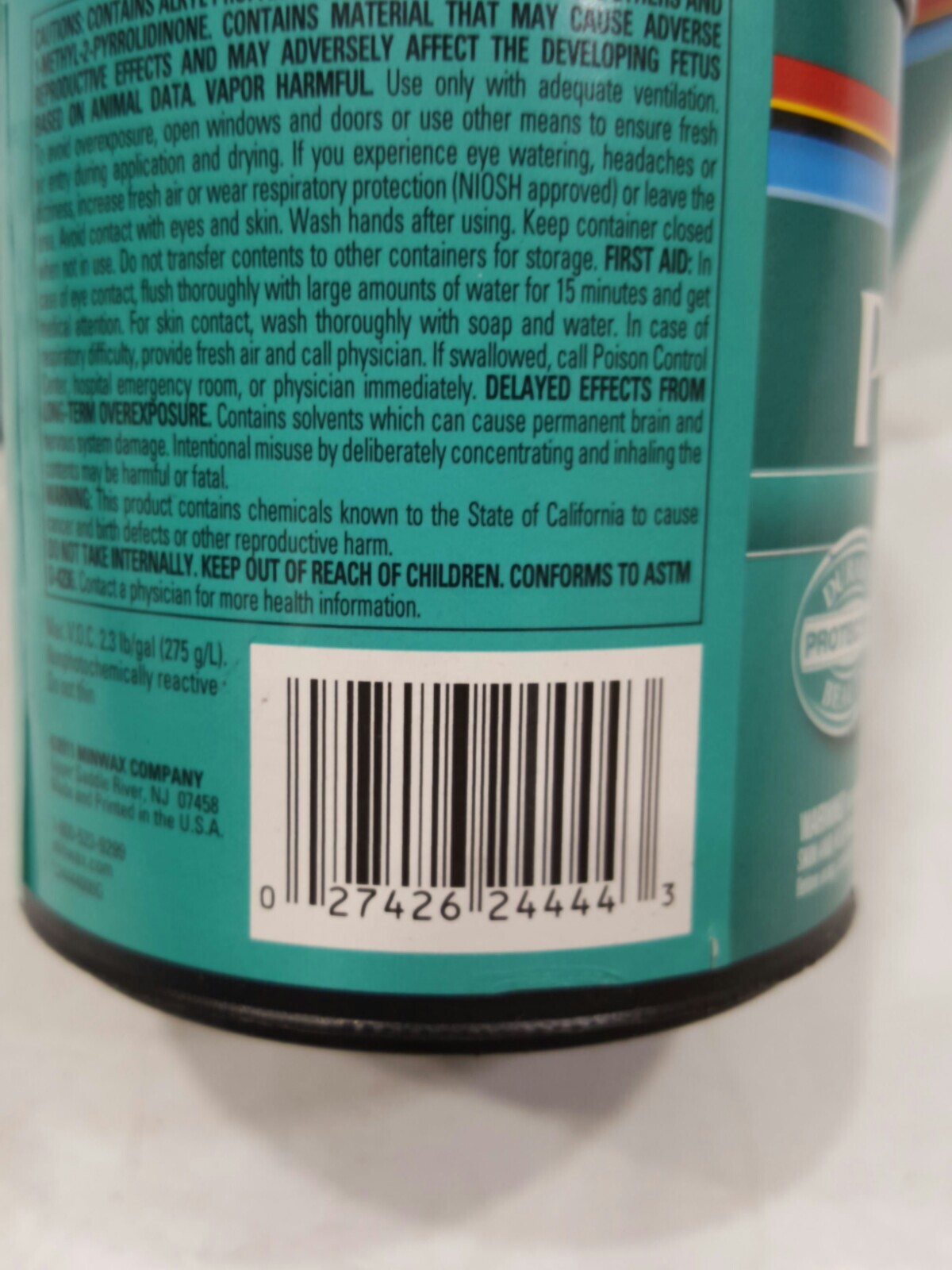 Minwax 24444 Polycrylic Clear Semi Gloss Protect Finish 1/2 Pint W/Based QTY-3