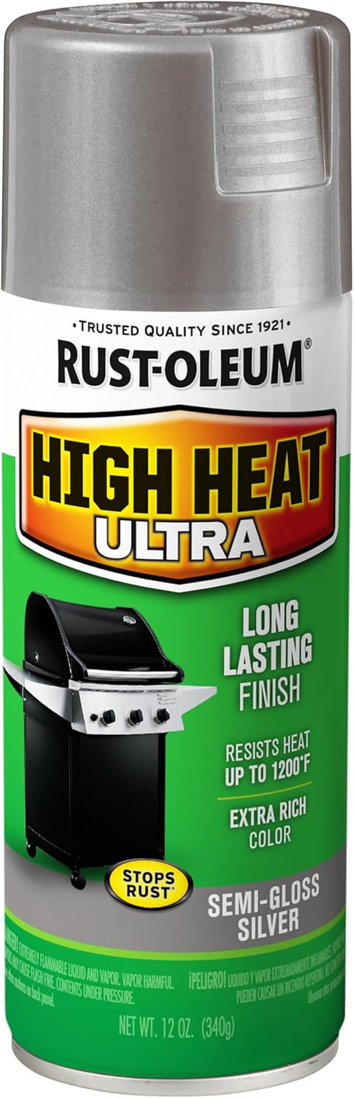Transform Your Projects with Rust-Oleum Silver High Heat Spray Paint!