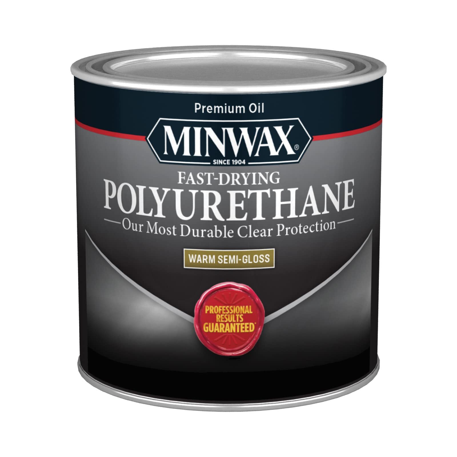 Minwax Fast Drying Polyurethane Protective Wood Finish Clear Semi-Gloss ½ Pint