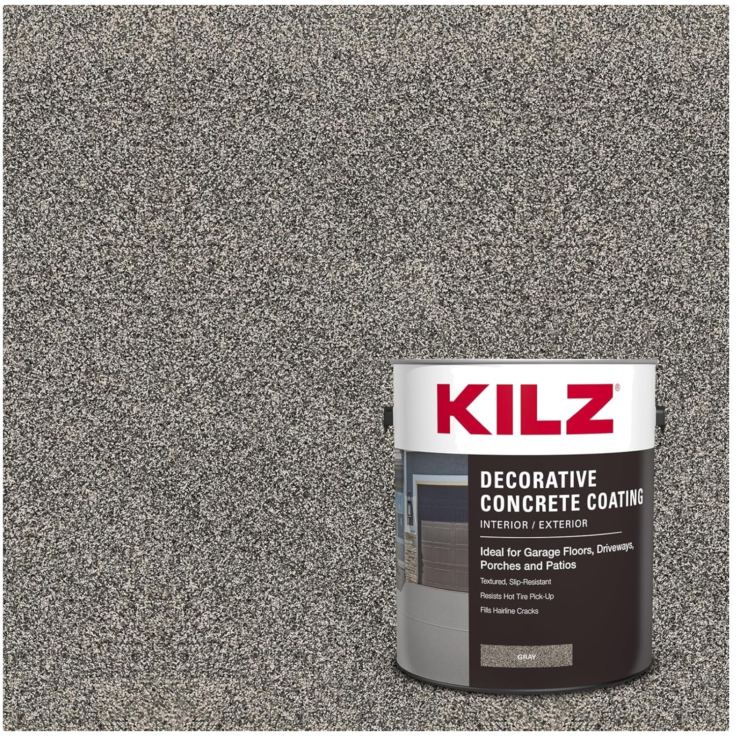 Decorative Concrete Paint, Gray Stone-Like Texture, 1 Gallon