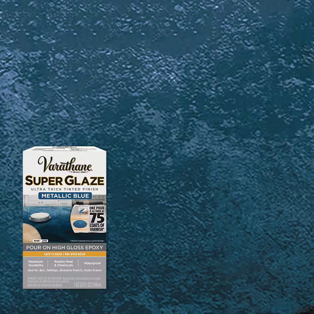1 Qt. Metallic Blue Gloss Super Glaze Finish and Preservative (3-Pack) Free Ship