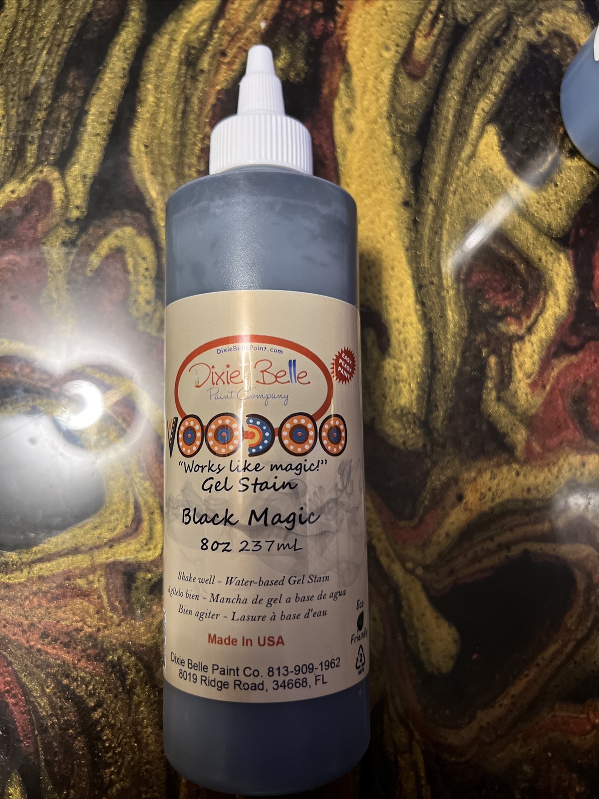 New Dixie Belle Paint VooDoo Black Magic Gel Stain Water-Based Translucent