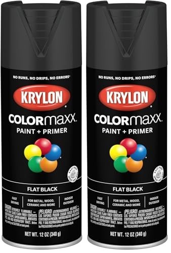 Krylon K05546007 COLORmaxx Spray Paint and Primer for Indoor/Outdoor Use, Flat