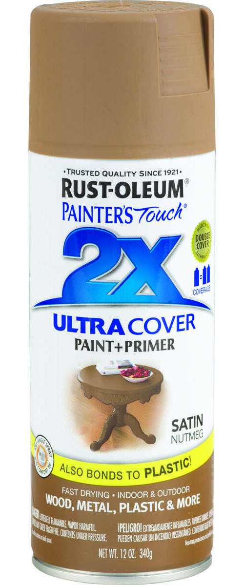 PAINTER’S Touch Satin Spray Paint, Satin, Nutmeg, 12 oz, Aerosol Can