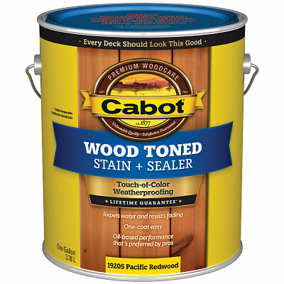 Cabot 19205-07 Wood Toned Deck & Siding Stain, Pacific Redwood, VOC, Gallon –