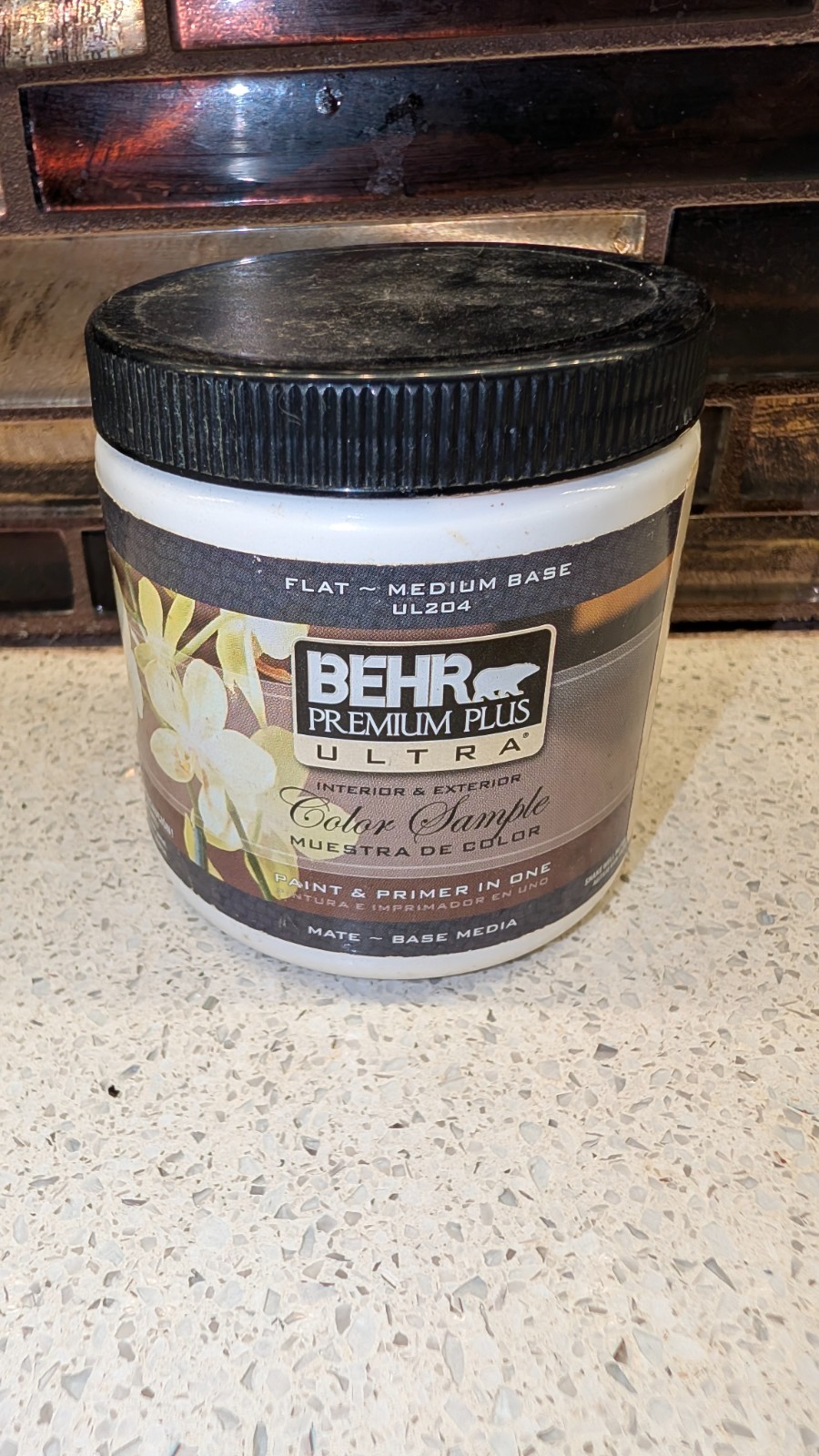 NEW-Behr Premium Plus 8oz Ultra Flat Medium Base Beige Color Sample Paint&Primer
