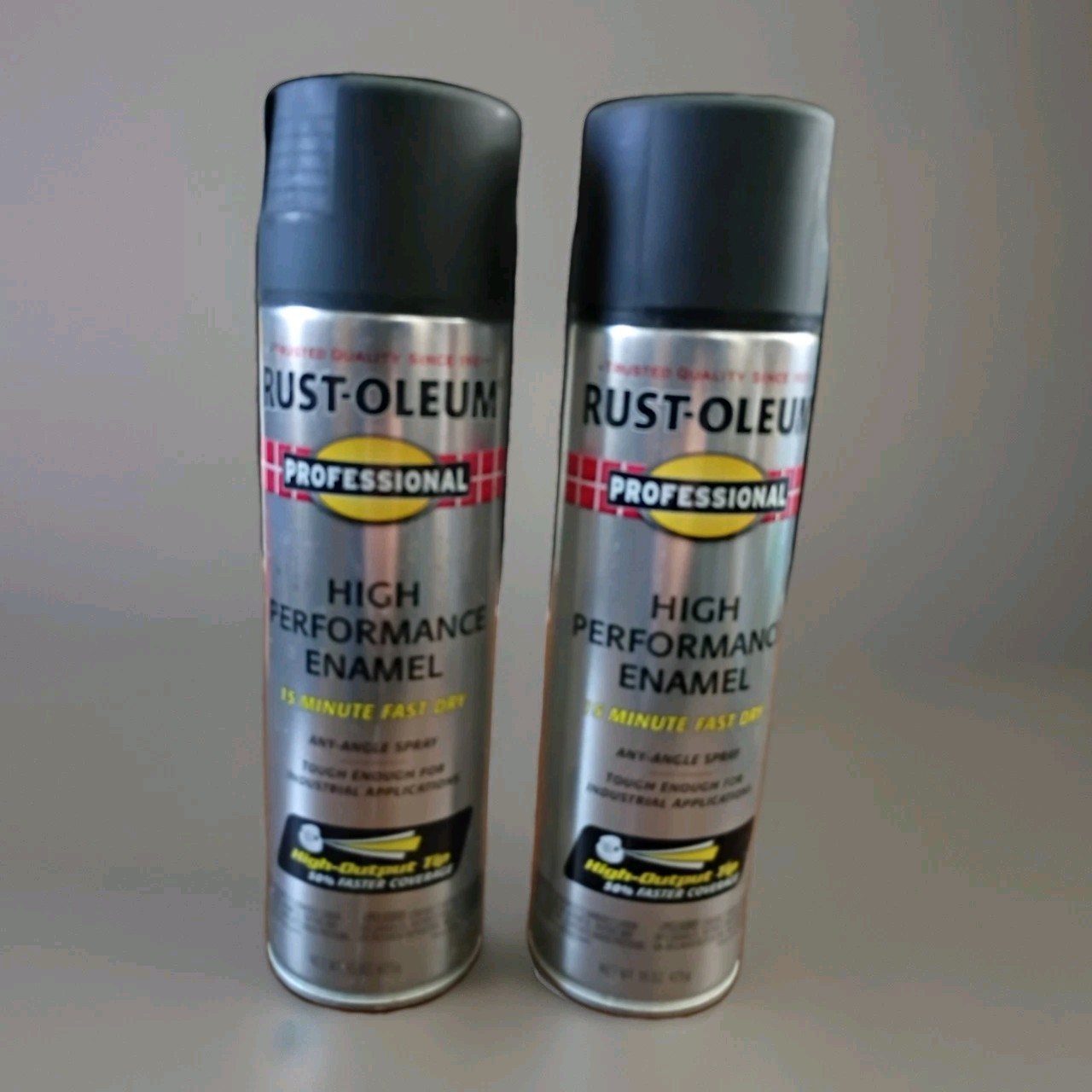Rust-Oleum Professional Performance Enamel Spray Paint, Semi-Gloss Black -2 PACK