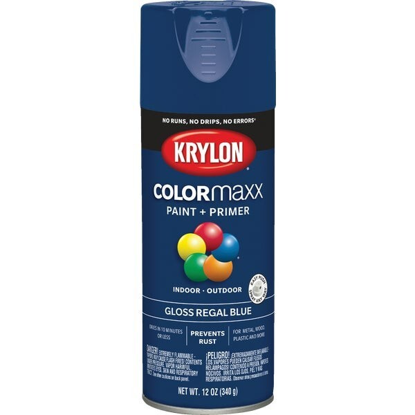 12-Krylon ColorMaxx 12 Oz. Gloss Spray Paint, Regal Blue Model: K05535007