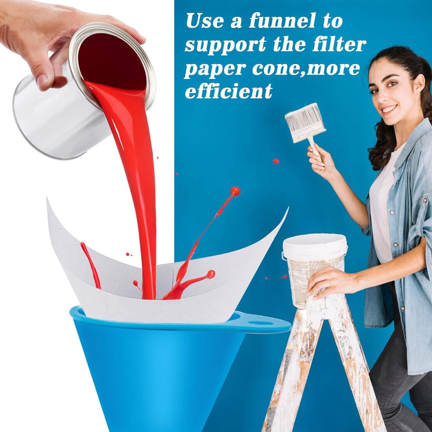 75 Paint Strainers Paper Cone – Mixing Cup Strainer Fine Mesh Filters…