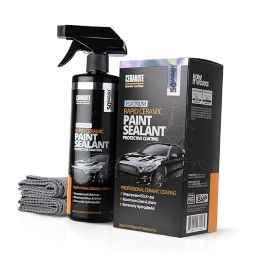 Platinum Rapid Ceramic Paint Sealant Spray – 14 oz – 50+ Wash 14 Oz. Kit