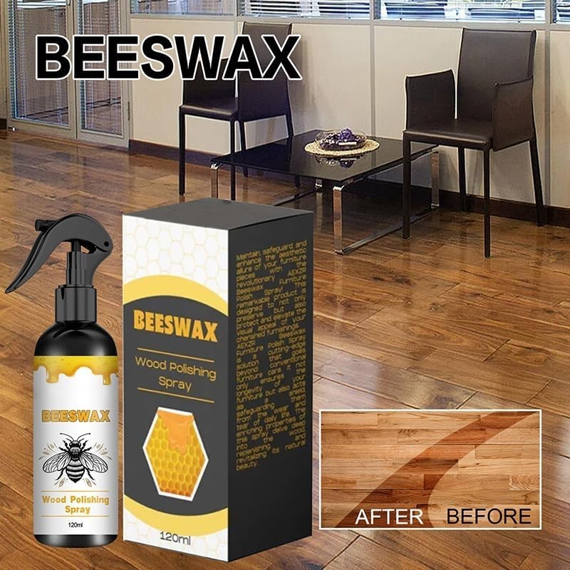 Effortless Beeswax Spray Polish – 120ml for a Glossy Finish on Wood Surfaces
