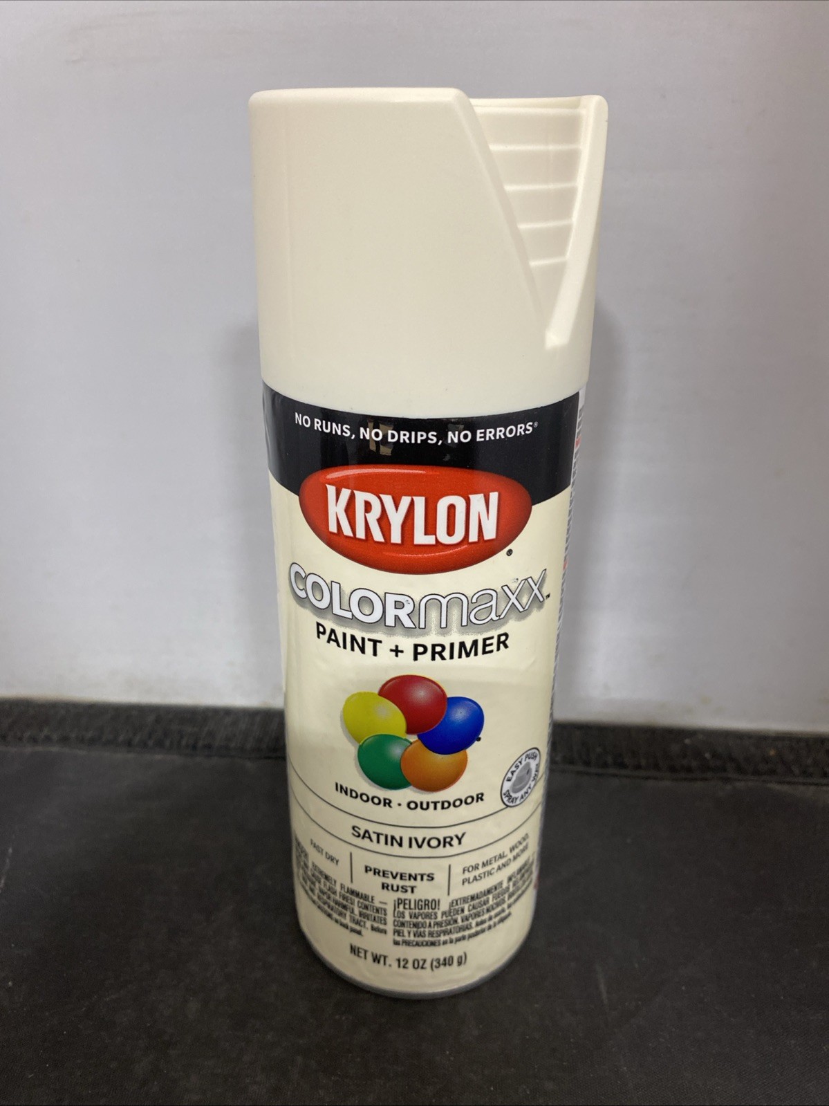 KRYLON 5567 COLORmaxx Spray Paint, Satin, Ivory, 12 oz, Aerosol Can