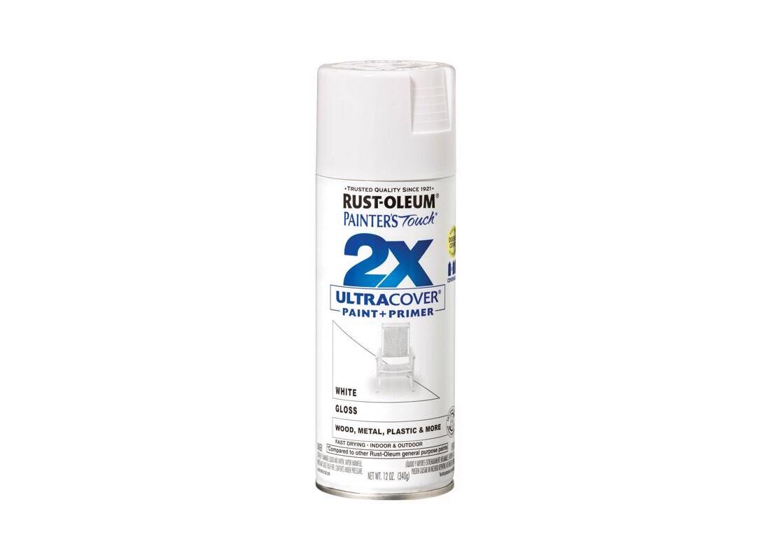 PAINTER’S Touch Gloss Spray Paint, Gloss, White, 12 oz, Aerosol Can