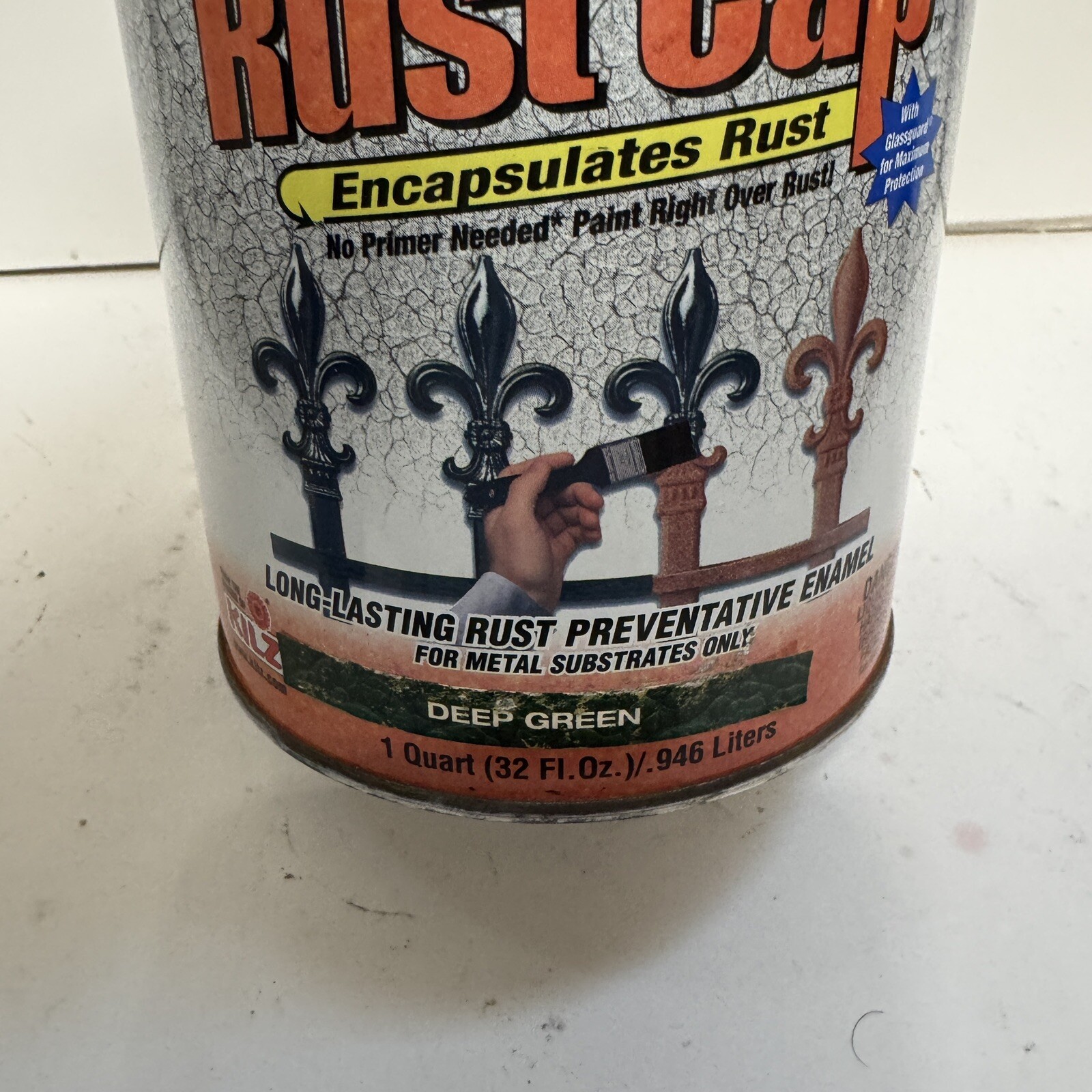 Hammerite Rust Cap Hammered Finish Deep Green 1 Quart