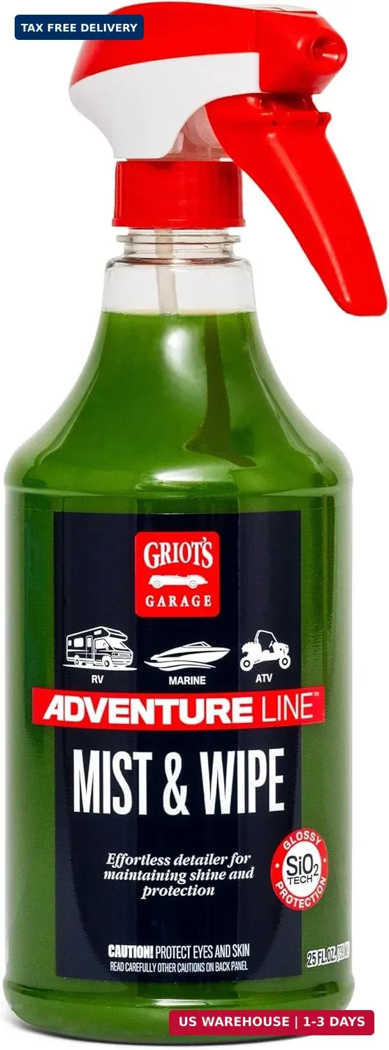 Griot’s Garage Mist and Wipe, SiO2 Ceramic Detailer for RVs, Campers, Trailers,