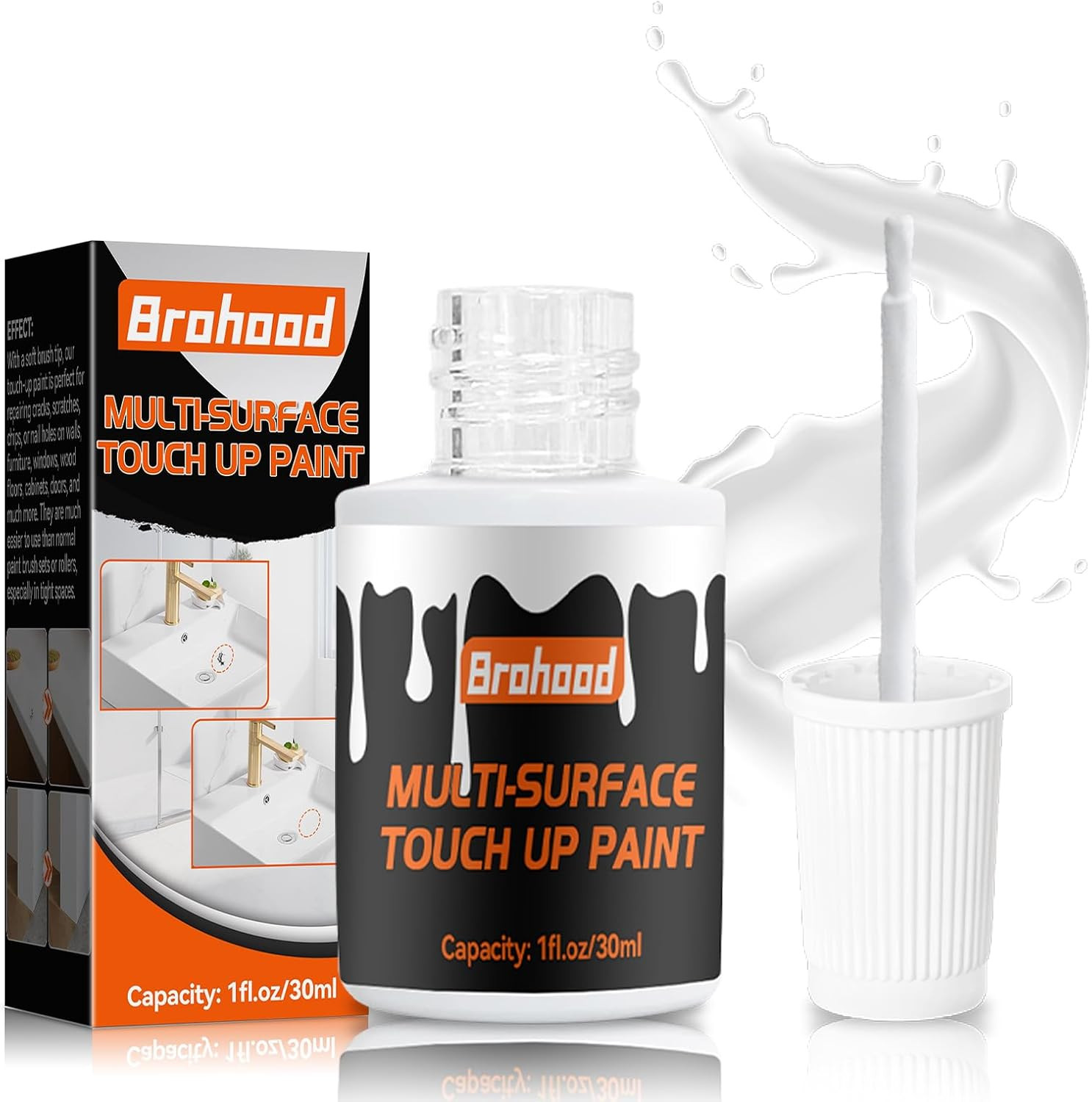 White Touch up Paint, Appliance Kitchen Cabinet Bathtub Paints for Wall, 30ML Mu