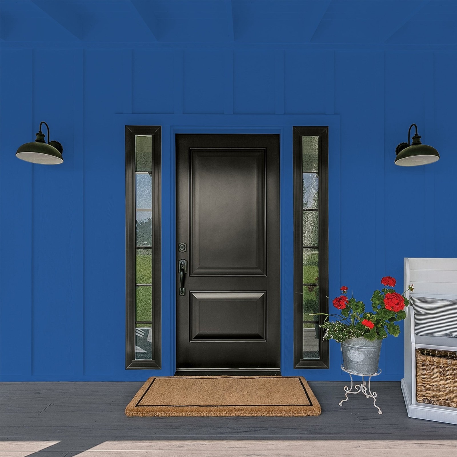 Fundamentals Brilliant Blue / Blue Flat Exterior Paint 1 Gallon