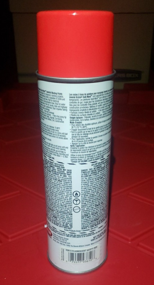 Krylon Industrial Quik-Mark Water-Based Inverted Marking Paint (RED)
