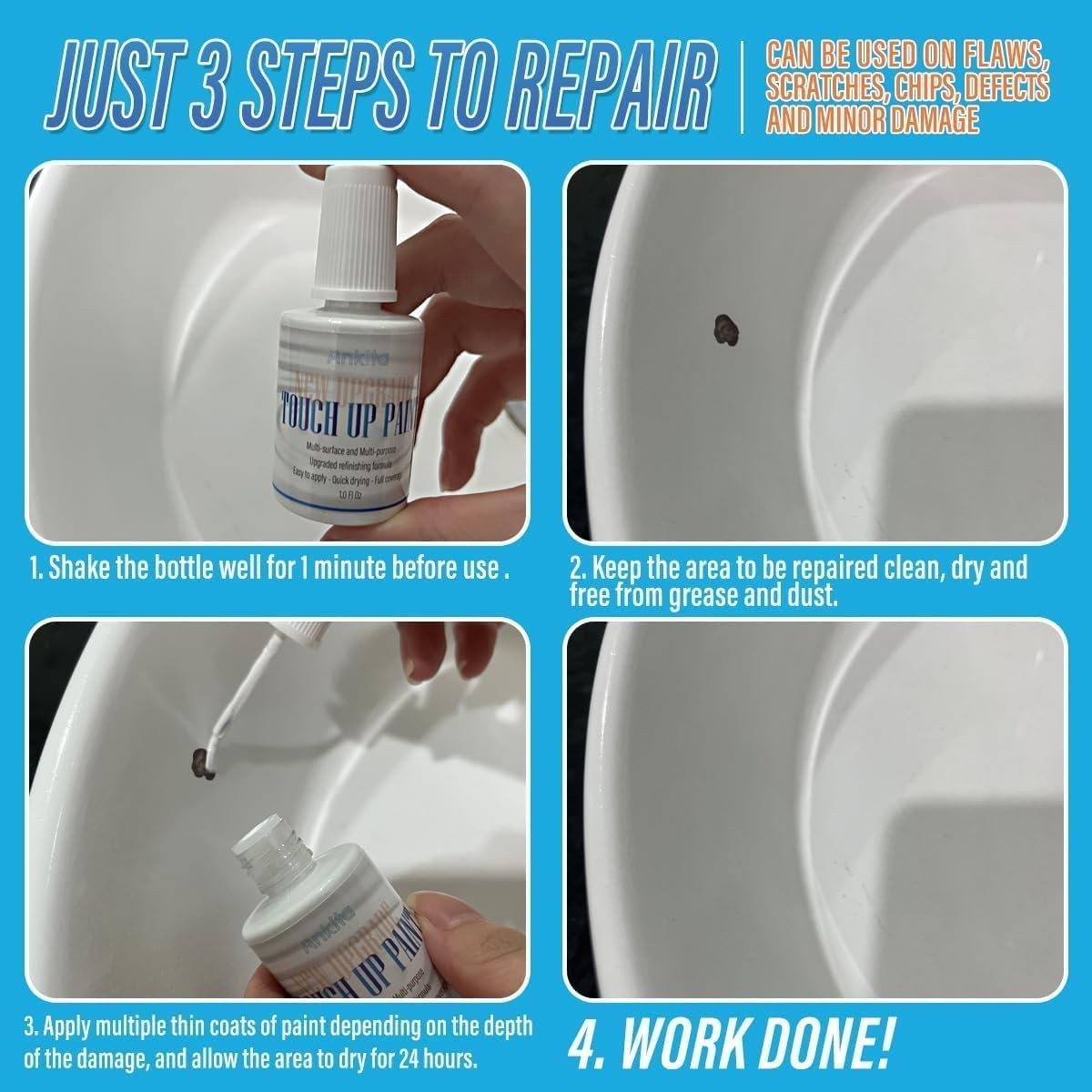 Water-Resistant Appliance Touch Up Paint in Antique White – Flawless Finish
