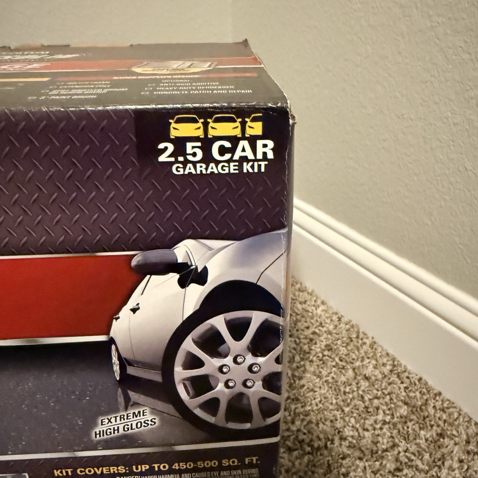 Rust-Oleum RockSolid Garage Floor Coating Kit, Dark Gray High Gloss, 2.5 Car