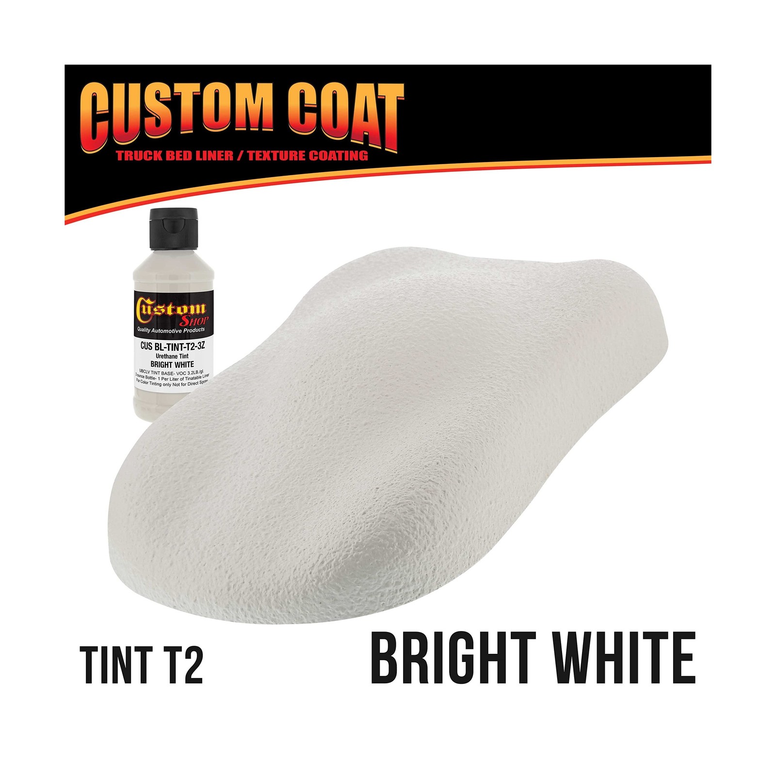 Custom Coat Bright White 1 Gallon Urethane Spray-On Truck Bed Liner Kit with …