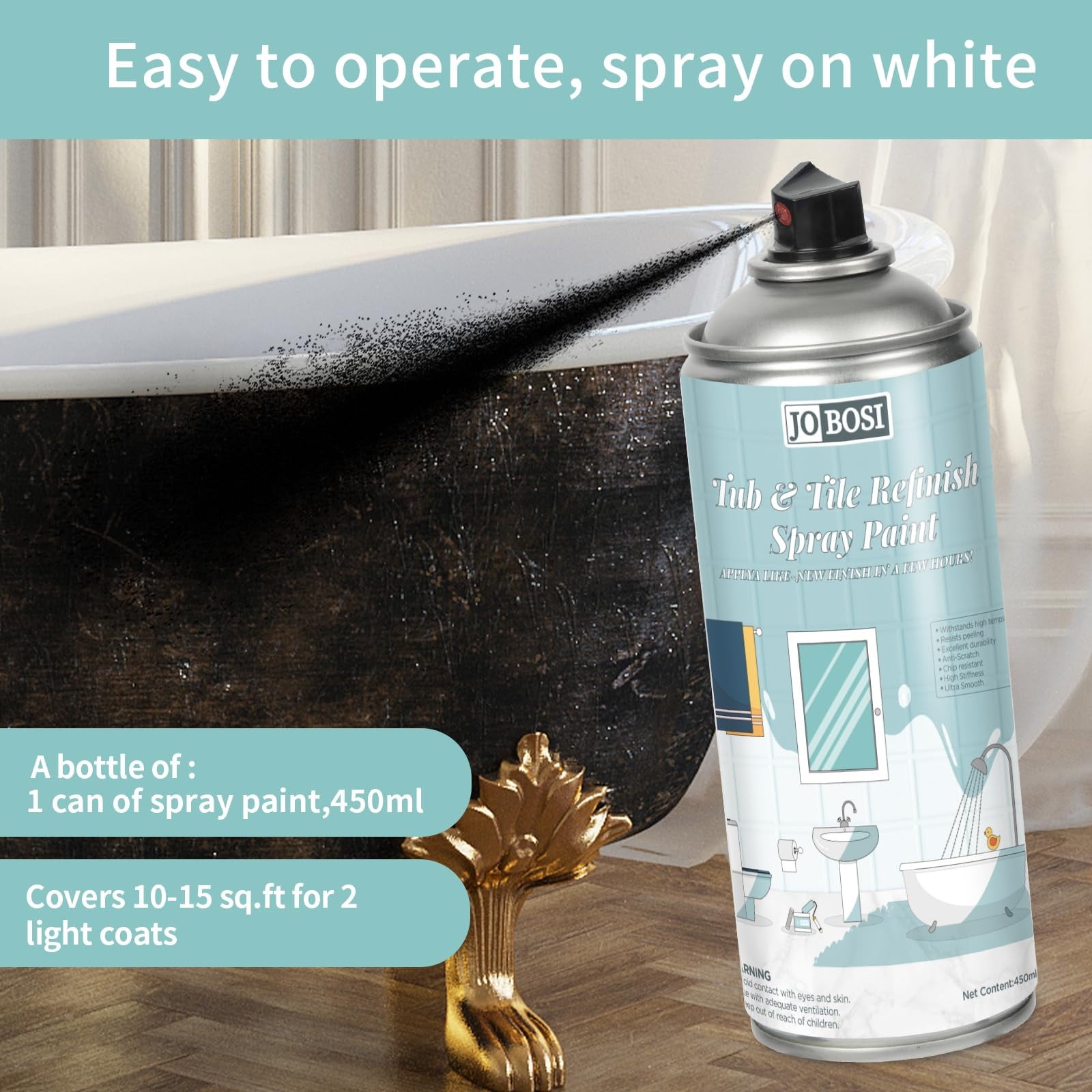 2 PCS Black Ceramic Spray Paint 450ml – Ideal for DIY Home & Craft Coating