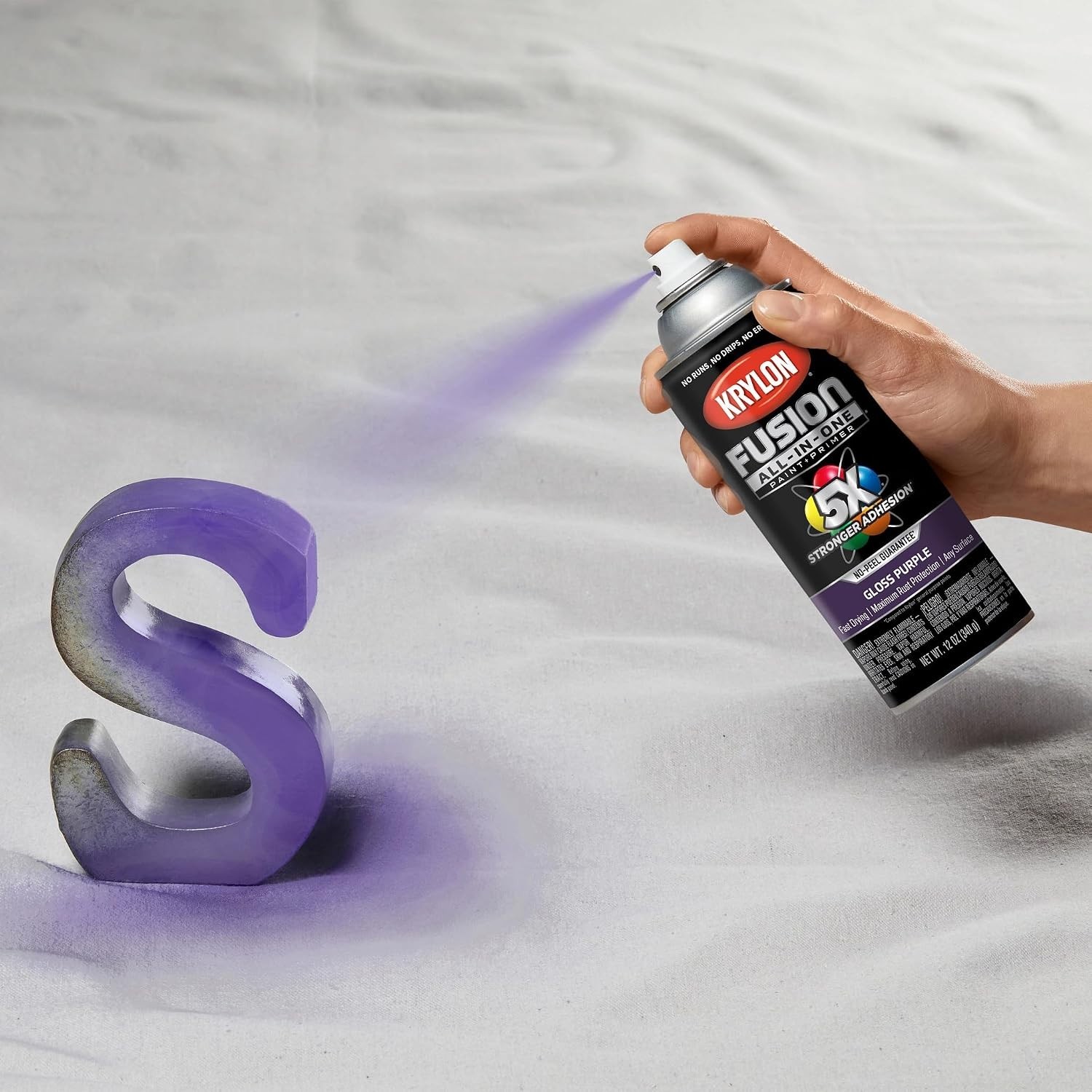 Versatile Purple Gloss Spray Paint & Primer, Fast-Drying 12oz, Indoor/Outdoor