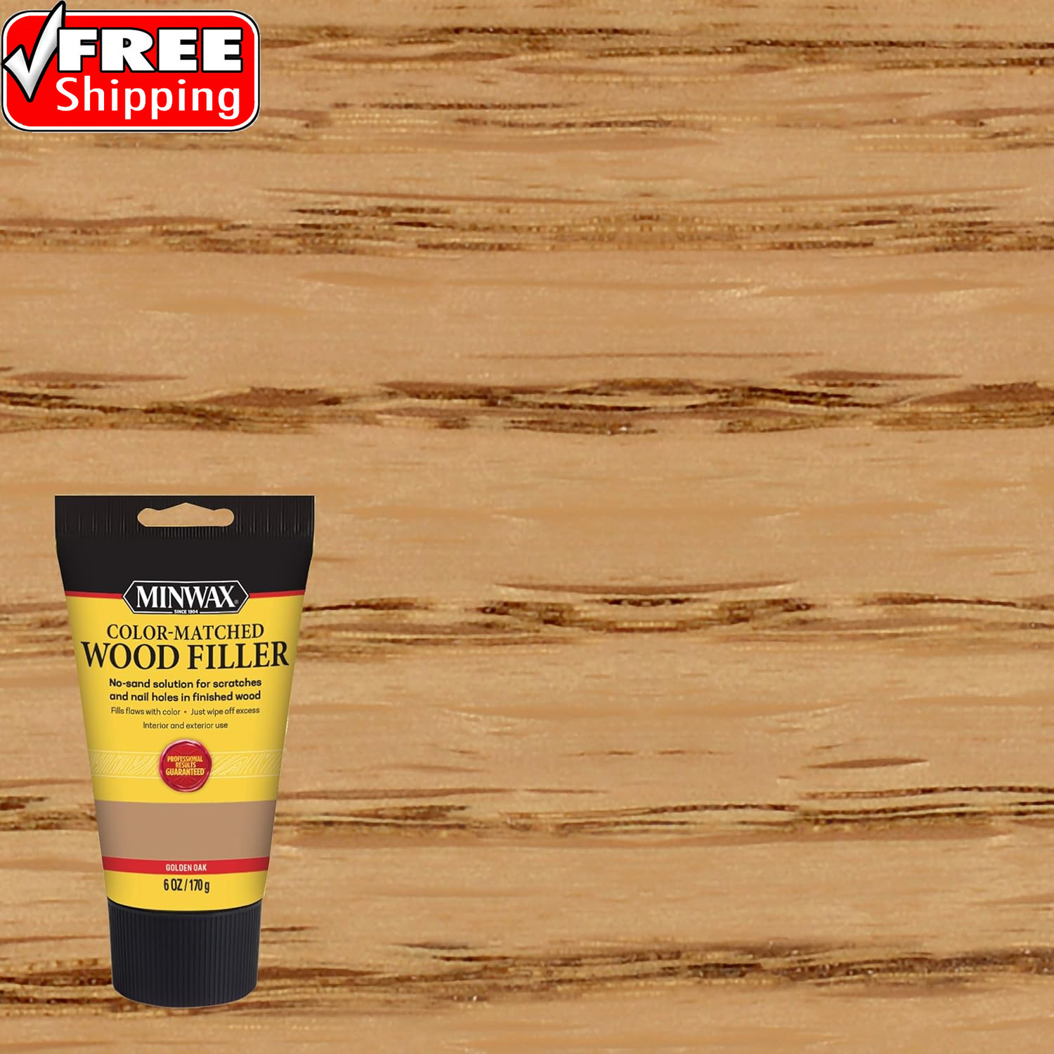Color-Matched Wood Filler, Golden Oak, 6 Oz