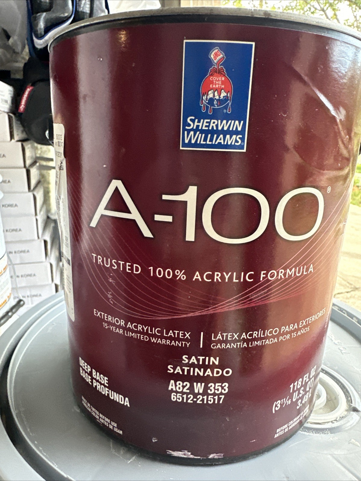 1 Gal. Sherwin Williams A-100 Exterior Satin Acrylic Paint / Custom Smoky Blue