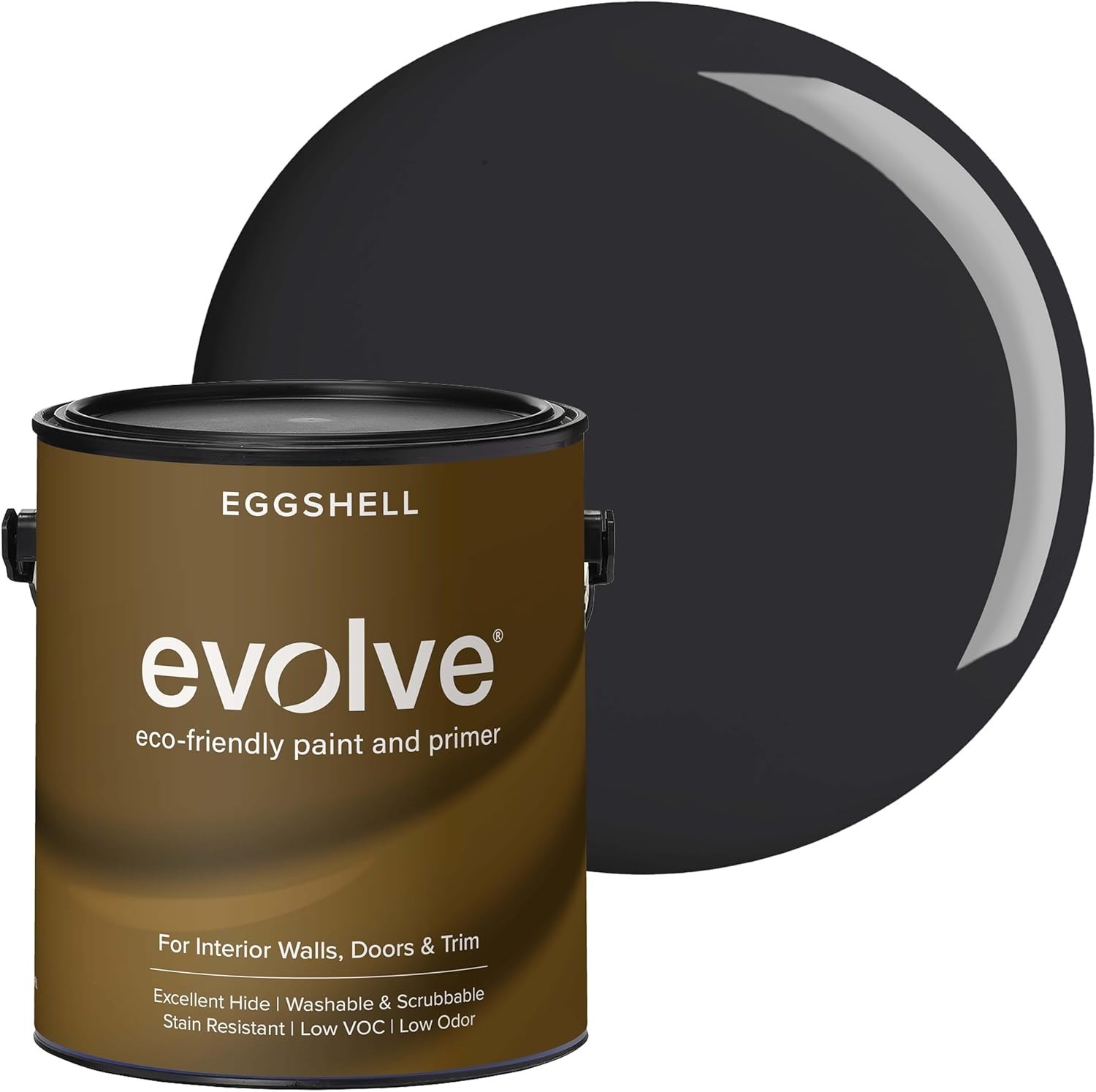 Versatile 1 Gallon Eggshell Black Iron Paint & Primer – Excellent Hide, Low Odor