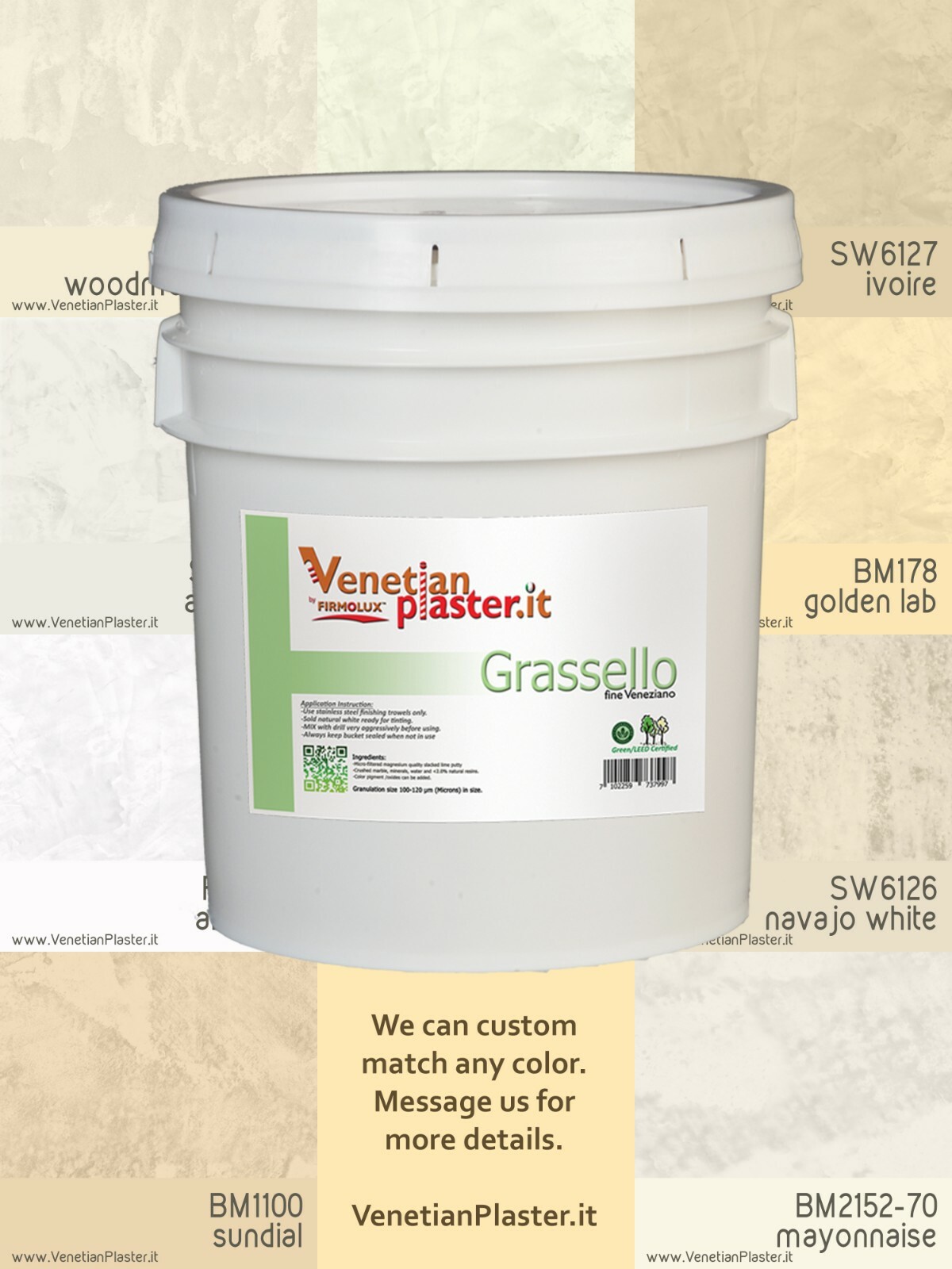 Grassello – by FirmoLux Real Venetian Plaster from Italy (light colors)