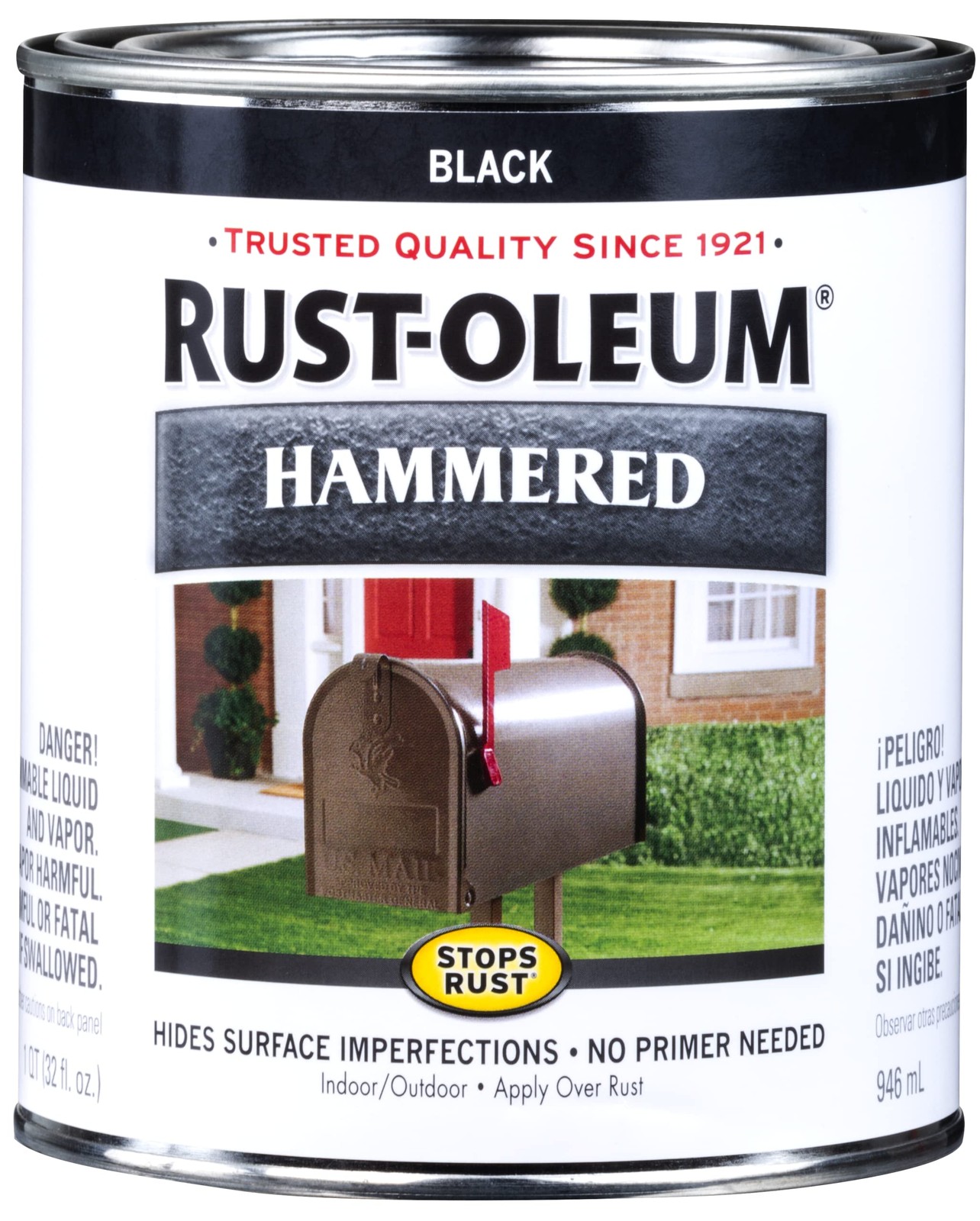 Rust-Oleum 7215502 Stops Rust Hammered Finish 32 Fl Oz (Pack of 1), Black