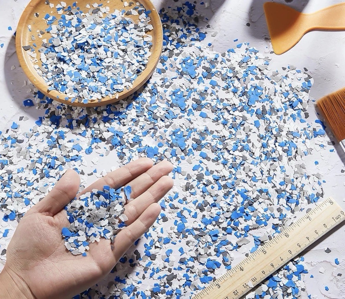 Decorative Color Chips Epoxy Kit for Garage & Concrete Floors 40 Lbs!