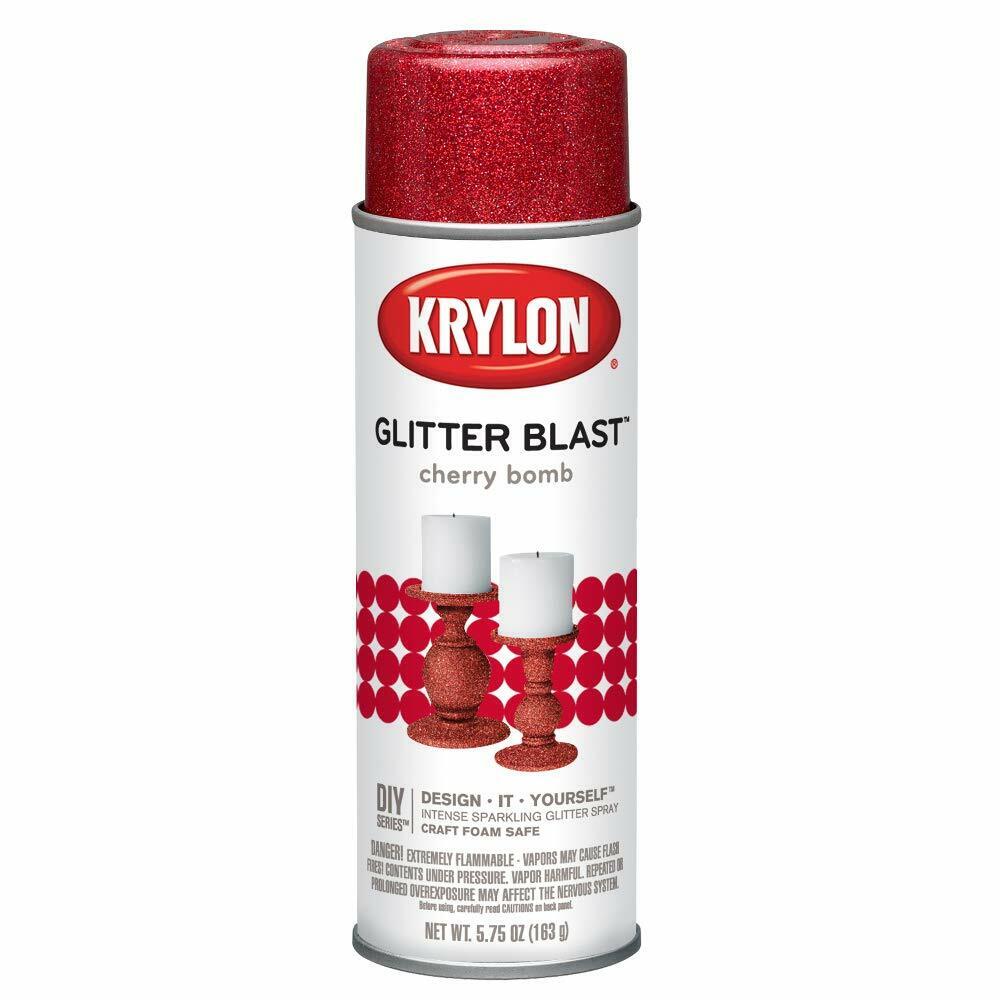 Krylon K03806A00 Glitter Blast Glitter Spray Paint Cherry Bomb Red, 5.75 oz
