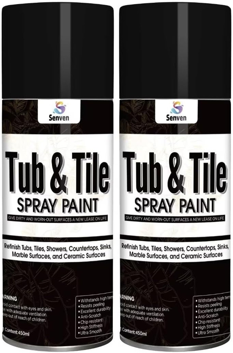 Black Tub Tile Spray Paint High Gloss Spray Paint Waterproof Black Bathtub Tile