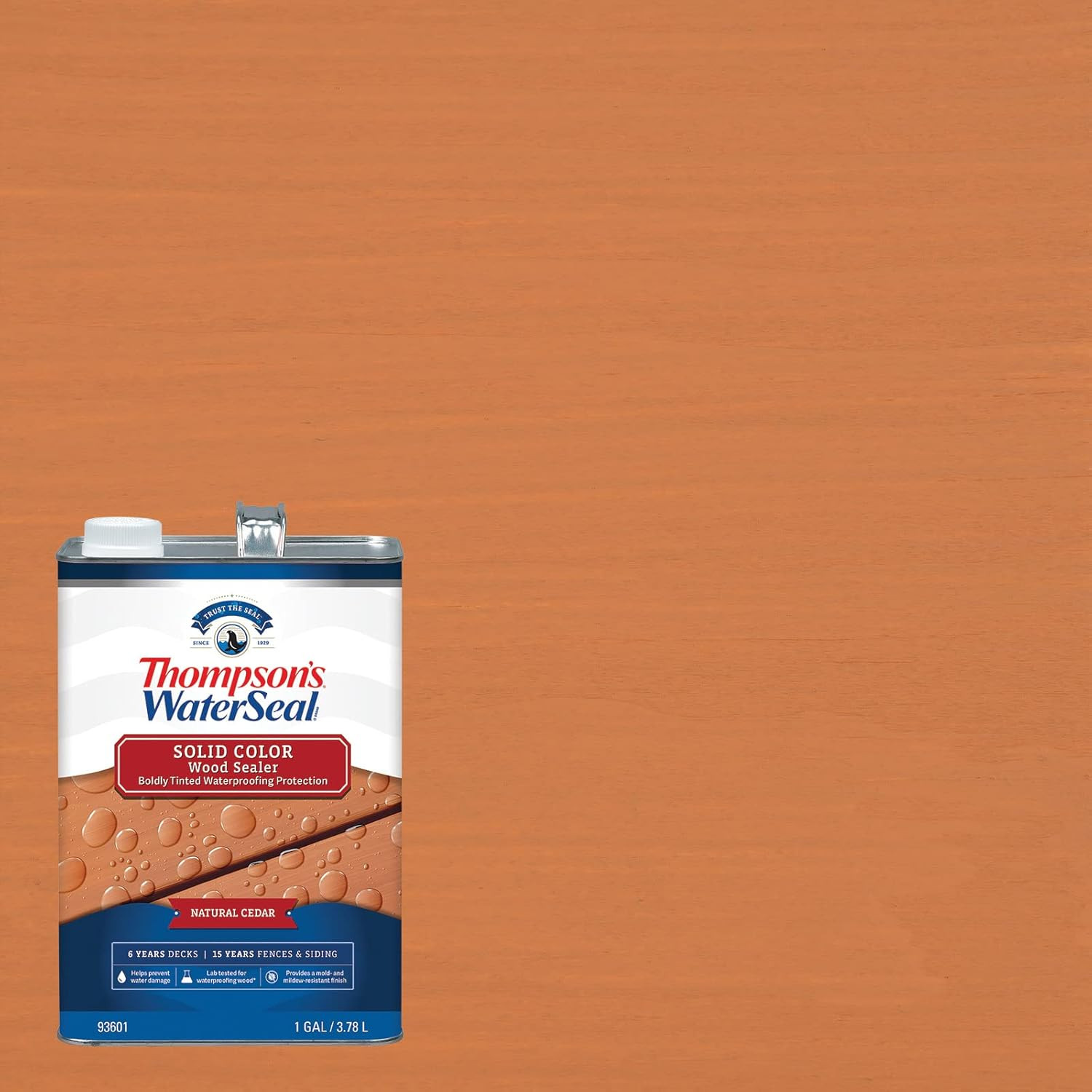 Solid Color Waterproofing Wood Stain and Sealer, Natural Cedar, 1 Gallon