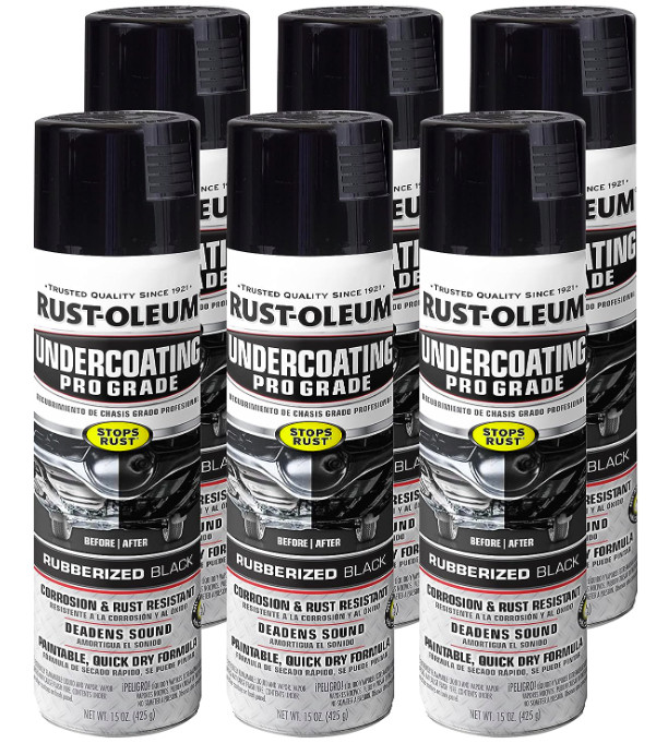 248656 Professional Grade Undercoating Spray, 15 Ounce (Pack of 6), Black, 90 Ou