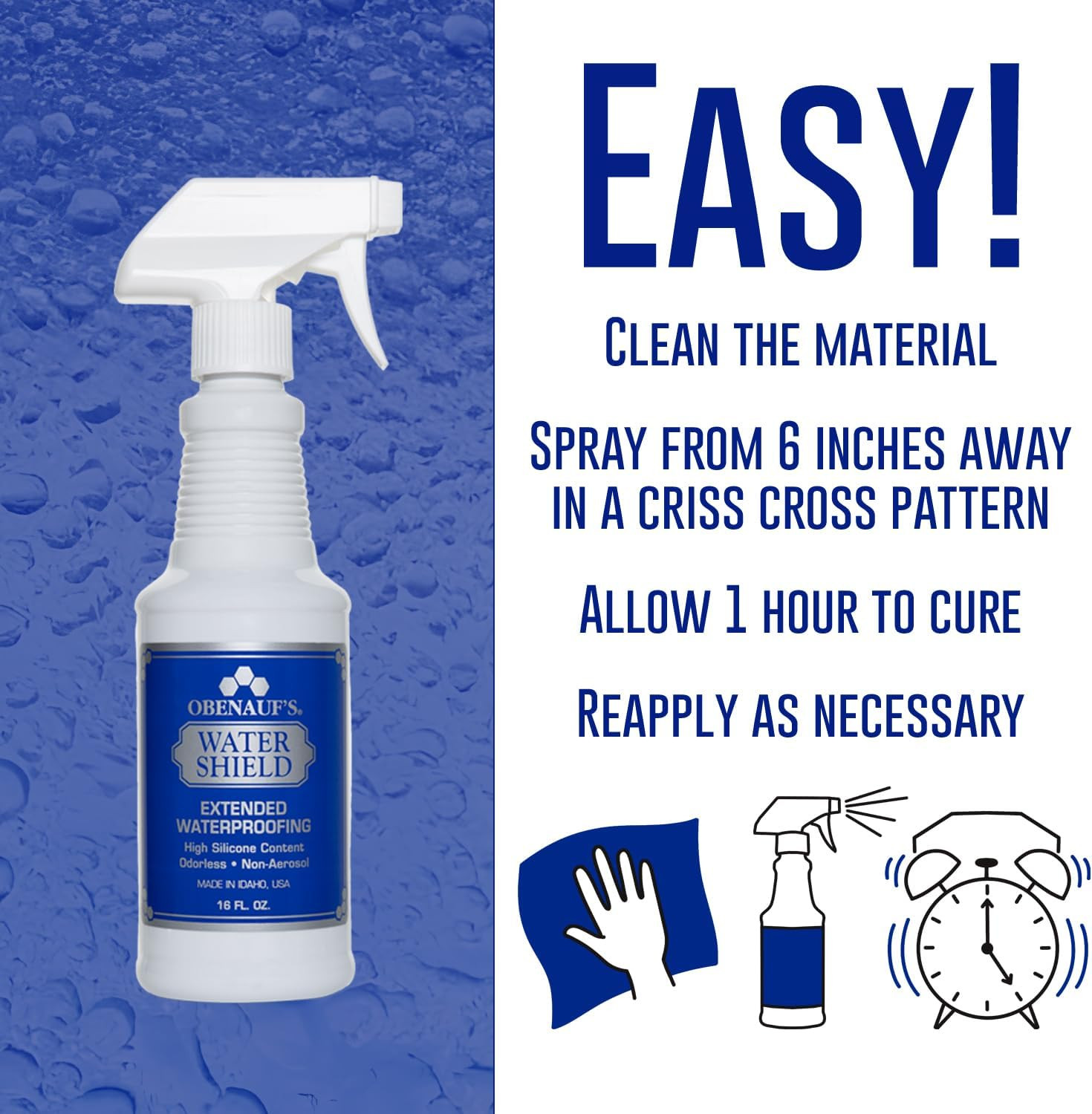 Water Shield Odorless Waterproofing Spray for Fabrics and Leather (8Oz Bottle)